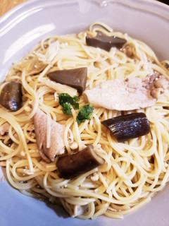 なすの煮浸しリメイク!簡単和風スープスパ-レシピのメイン写真