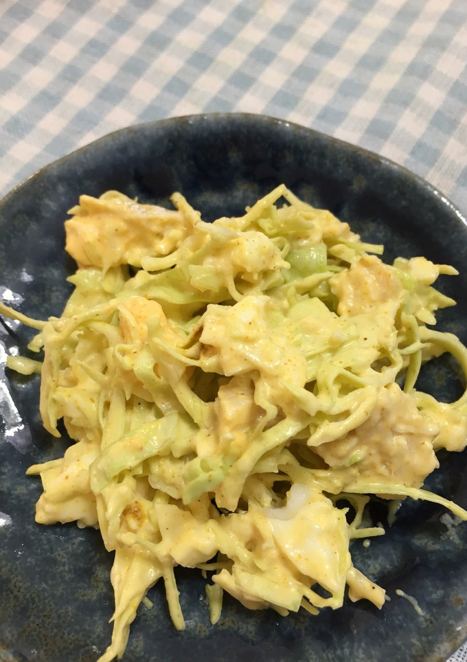 キャベツとささみと卵のマヨカレーサラダ-レシピのメイン写真