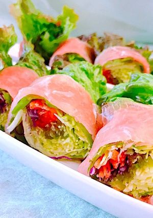 生ハムで！いつもの野菜がお洒落なサラダに-レシピのメイン写真