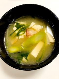 アスパラベーコン味噌汁-レシピのメイン写真