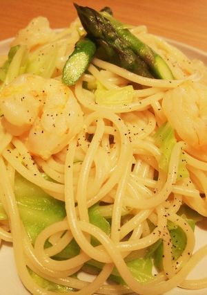 簡単☆エビとキャベツのパスタ-レシピのメイン写真