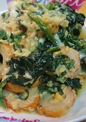 チンゲン菜と竹輪の卵とじ-レシピのメイン写真
