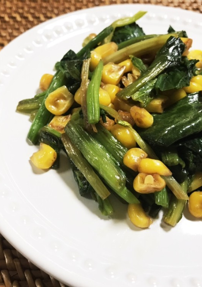 ほうれん草とコーンの醤油炒め-レシピのメイン写真