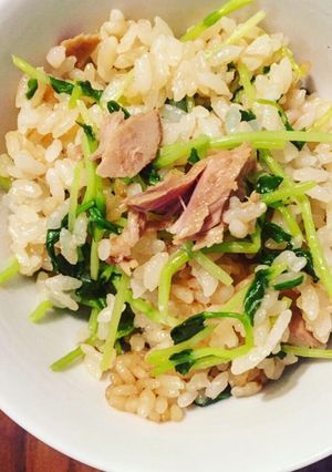味付けシンプル◎豆苗とツナの炊き込みご飯-レシピのメイン写真