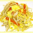 もやしと卵とサラダチキンの塩麹炒め