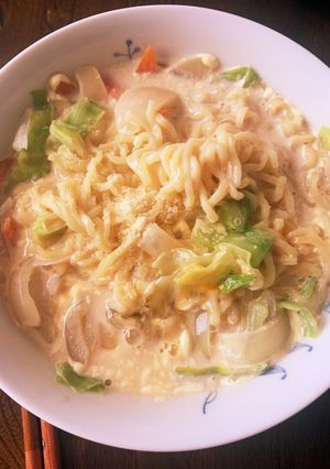 レンジインスタントラーメンカルボナーラ風-レシピのメイン写真
