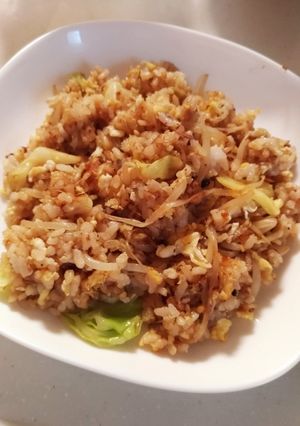余り野菜炒めと冷やご飯消費!バター醤油飯-レシピのメイン写真