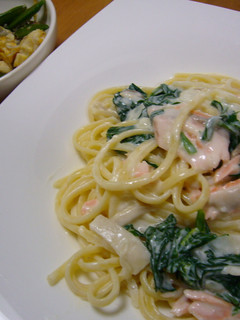 鮭とほうれん草のクリームパスタ-レシピのメイン写真