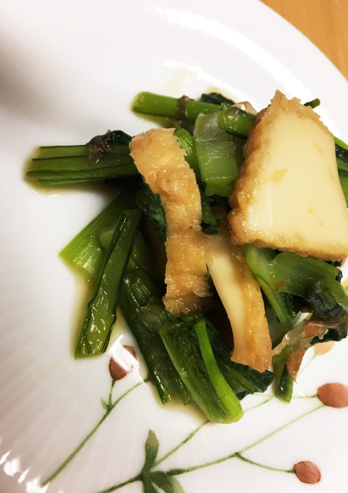 鰹節っぷり小松菜と油揚げ炒め煮-レシピのメイン写真