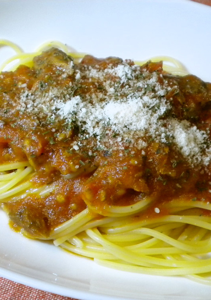 いわしの蒲焼缶で簡単トマトパスタ-レシピのメイン写真