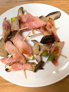 アスパラとキノコのベーコン巻き-レシピのメイン写真