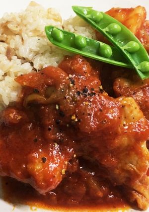 チキンのトマトパスタソース煮込み☆-レシピのメイン写真
