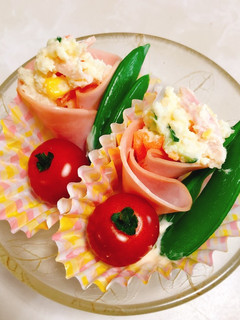 超簡単ポテサラハム包み♡お弁当に-レシピのメイン写真