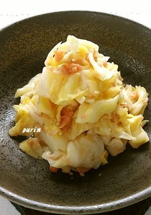 レンジで簡単！キャベツの鮭フレーク和え-レシピのメイン写真