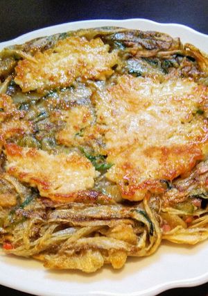 ごぼうと鶏ミンチのガレットお好み焼き風-レシピのメイン写真