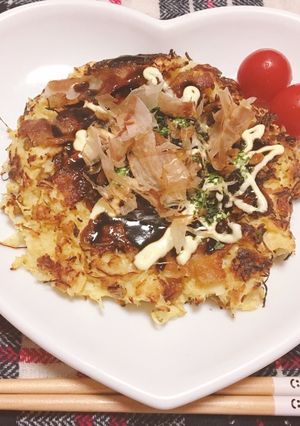 ダイエット！納豆とおからのお好み焼き風♡-レシピのメイン写真