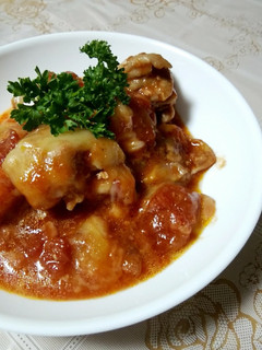 リコピンたっぷり!鶏肉のトマト缶煮込み♡-レシピのメイン写真