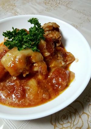 リコピンたっぷり！鶏肉のトマト缶煮込み♡-レシピのメイン写真