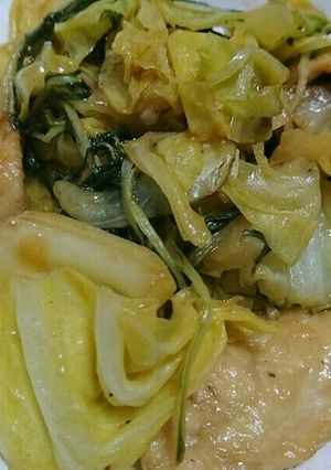 鶏むね肉とキャベツのガリバタポン酢炒め-レシピのメイン写真