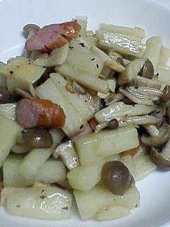 きのことヤマイモのバター醤油炒め-レシピのメイン写真
