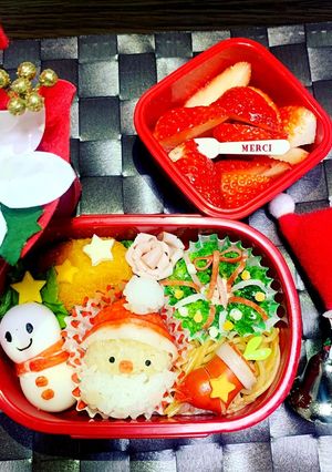 クリスマス弁当サンタ弁当 キャラ弁サンタ-レシピのメイン写真