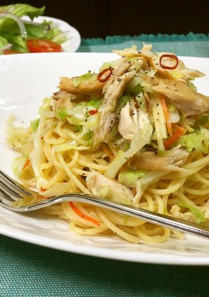 コンビニ食材で時短簡単スモークさばパスタ-レシピのメイン写真