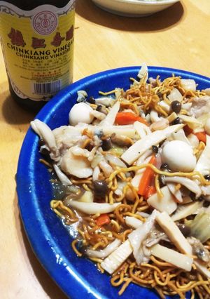 鎮江香酢で深い味わい♪かた焼きそば-レシピのメイン写真