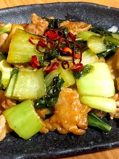 豚肉とチンゲン菜の黒酢炒め-レシピのメイン写真