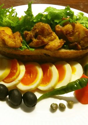 カレースパイス塩麴チキンのバゲットサンド-レシピのメイン写真