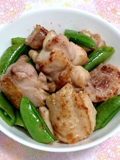 鶏肉とスナップエンドウのマヨ炒め-レシピのメイン写真