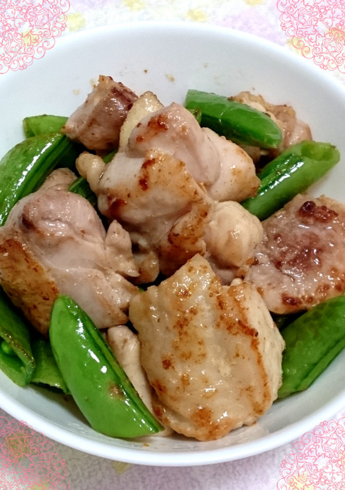 鶏肉とスナップエンドウのマヨ炒め-レシピのメイン写真