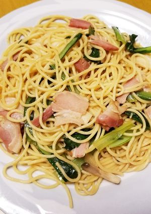 小松菜&ベーコン&きのこのパスタ♥-レシピのメイン写真