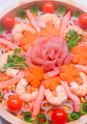 ひな祭り♡お子様 お花ちらし寿司♡-レシピのメイン写真