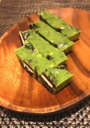 即席♪抹茶オレオチーズケーキバー-レシピのメイン写真