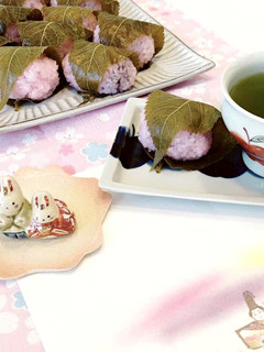 桜餅(道明寺)レンチン-レシピのメイン写真