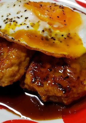 れんこんの鶏つくね照り焼きハンバーグ-レシピのメイン写真