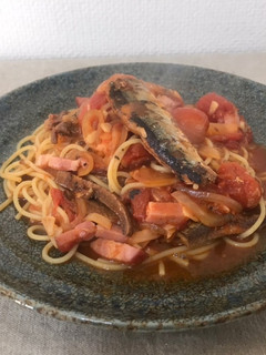 さんま缶!トマトソースパスタ-レシピのメイン写真
