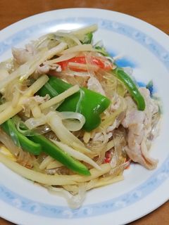 豚肉タケノコ野菜春雨炒め-レシピのメイン写真
