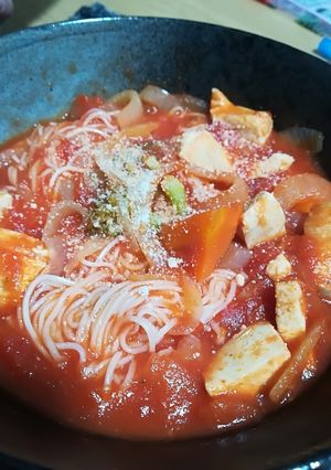 風邪の時にも◎トマトラーメン風にゅうめん-レシピのメイン写真