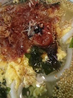 梅カツオうどん-レシピのメイン写真