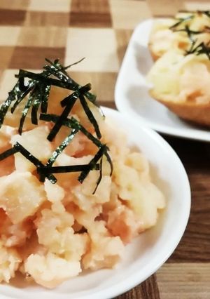 簡単おかず☆半マッシュポテサラたらこマヨ-レシピのメイン写真