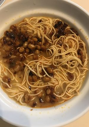 ギックリ腰でも作れる!納豆ラーメン!-レシピのメイン写真