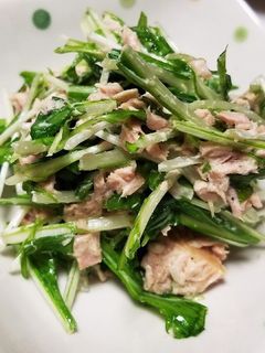 5分で出来上がり!水菜とシーチキンサラダ-レシピのメイン写真