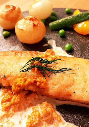 鯛のムニエル うにクリームソース-レシピのメイン写真