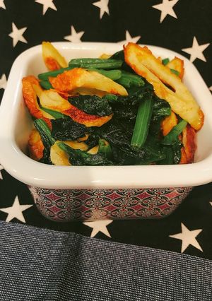 簡単!ちくわとほうれん草のカレー粉炒め-レシピのメイン写真