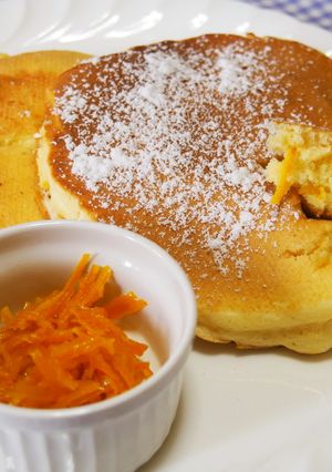 みかんホットケーキ♪みかん皮甘煮を入れて-レシピのメイン写真