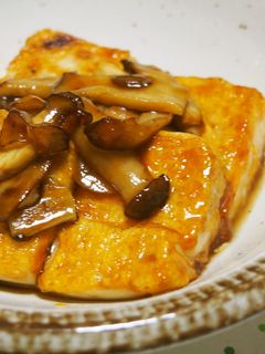 エリンギニンニクのせ♪豆腐ステーキ♪-レシピのメイン写真