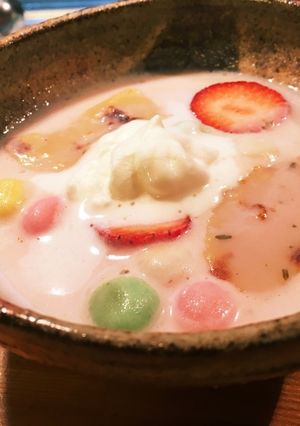 桜のお汁粉（⌒◇⌒）生麩 白玉 桜あん編-レシピのメイン写真