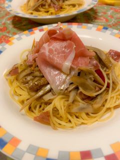 ゴボウと生ハムのパスタ-レシピのメイン写真