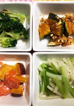 お弁当にも…野菜を茹でて小さなおかず4種-レシピのメイン写真